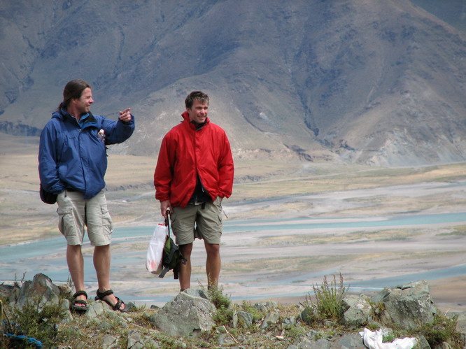 Ray and Glenn on the walk around Ganden mountain.